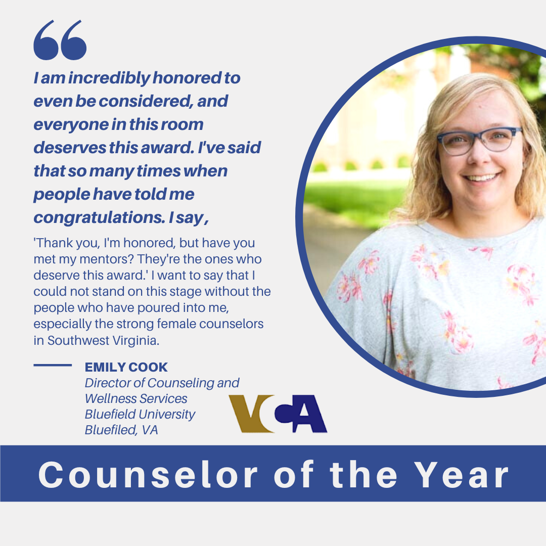 Emily Cook 2022 VCA Counselor of the Year