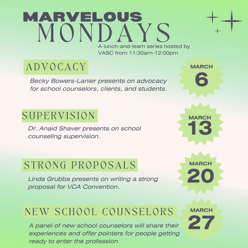 VASC Marvelous Mondays in March
